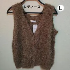 新品レディースシャギーボタンベスト