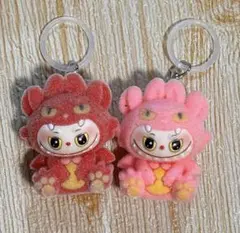 ラブブ　labubu ドラゴン　めじるしアクセサリー　アンブレラ　赤　ピンク ⑥