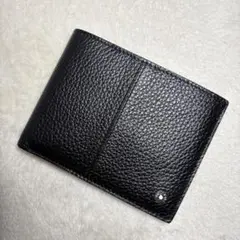 新品未使用 MONTBLANC モンブラン　二つ折り財布 ブラック　レザーのサムネイル