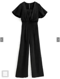 カシュクールフレアスリーブオールインワン　LサイズGRL