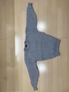 ★vintage 日本製　新品　グレー　肉厚　アラン　ニット