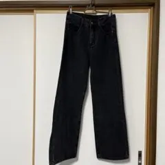 CHUNXSHA デニムブラック　ワイドレッグデニムパンツ