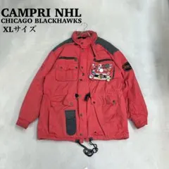 NHL CHICAGO BLACKHAWKS ナイロンジャケット 古着 缶バッジ