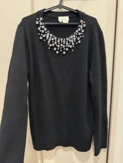 Kate Spade ブラック ビジュー ニット XS