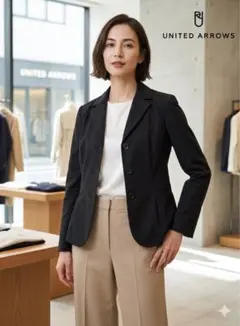 UNITED ARROWS 黒 テーラードジャケット 36 ユナイテッドアローズ