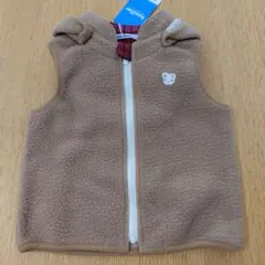 未使用　ファミリア　ベスト　ボア　フード　クマ耳　90