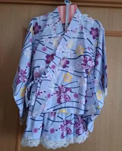 花柄浴衣と帯セット　セパレート