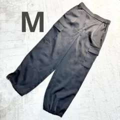 【MICHEL KLEIN】極美品 シアー素材ドロストカーゴパンツ ブラックのサムネイル