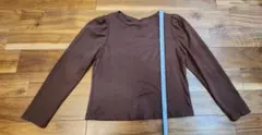 レディース 長袖トップス ブラウン バックリボン Mサイズ
