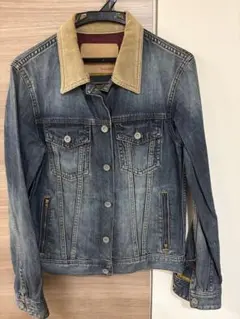 Purple&Yellow デニムジャケット コーデュロイ襟