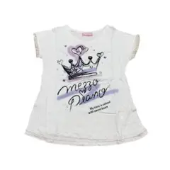 【24H以内発送】mezzo piano／ホワイト ロゴTシャツ 半袖レース