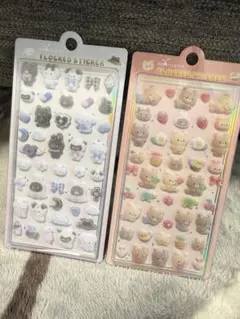 値下げ【海外正規品】もふもふフロッキー加工3D立体シール★かわいい動物①ふわふわ