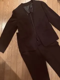 スーツスクエア★パンツスーツ★ノーカラージャケット★ノーカラースーツ