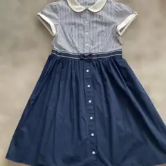 組曲　 襟付きワンピース　フォーマル　ネイビー系　160