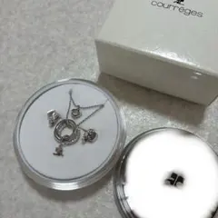 クレージュ 2連ネックレス&ピアスセット 箱付 ラインストーン