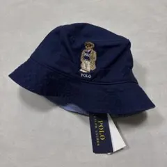 美品　ポロ　ラルフローレン　シアサッカー　バケットハット　ストライプ　58㎝ ポロラルフローレン☆シアサッカー☆バケット ハット☆L/XL☆刺繍