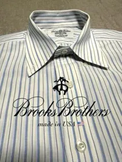 【USA製】Brooks Brothers／コットンリネンBDシャツ／ストライプ