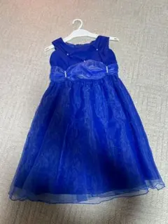 青 フォーマルドレス リボン付き