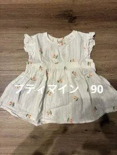 プティマイン90 さくらんぼ刺繍トップス