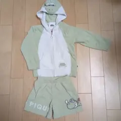 ジェラピケxスーパーマリオ ヨッシー フード付きセットアップ 120cm