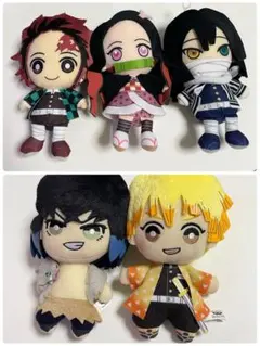 鬼滅の刃　竈門炭治郎　我妻善逸　伊黒小芭内　竈門禰豆子　嘴平伊之助　ぬいぐるみ