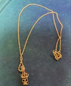 だだだ様　【ロイヤルオーダー】スカルと王冠のシルバーネックレス