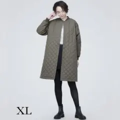美品 無印良品 洗える キルティングコート XL