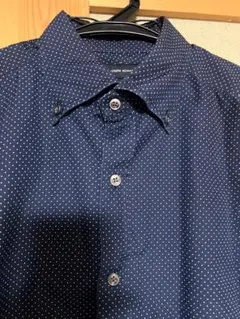 【美品】JOSEPH HOMME ジョゼフオム 長袖シャツ ドット柄 濃紺 46のサムネイル