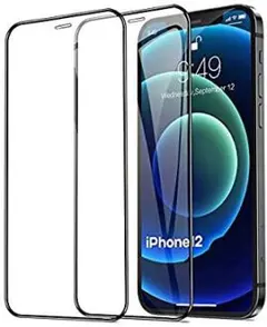 2枚セットブラックiPhone 12 mini 用ガラスフィルム 5.4 インチ