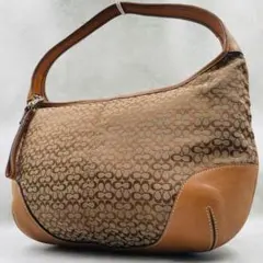 極美品✨【COACH】ワンショルダー シグネチャー オレンジ ハーフムーン 