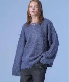 【selle glant/セレグランテ】　ロングスリーブウール混シャギーニット