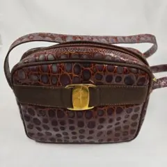 Salvatore Ferragamo クロコ型押 ショルダーバッグ フェラガモ