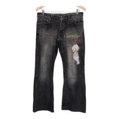 COMME CA DU MODE MEN×キューピー　フレアブラックジーンズ　L