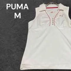 【人気】PUMA ノースリーブシャツ ゴルフウェア M ホワイト 日本製のサムネイル
