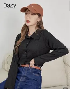 shein シーイン dazy 長袖 ロンT ブラウス ブラック