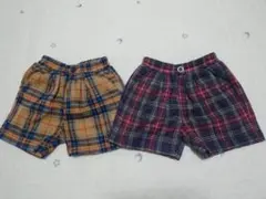 バースデイ cottoli ショートパンツ 80 双子 セット タータンチェック