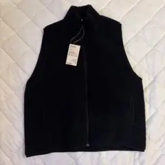新品✨無印良品　ボアフリースベスト　レディース　M 黒　ブラック