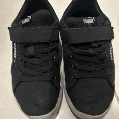 19cm PUMA ブラック スニーカー ベルクロ付き