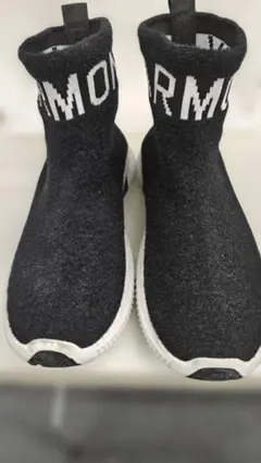 ソックススニーカー ニットブーツ 厚底 ブラック 24cm