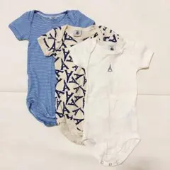 PETIT BATEAU エッフェル塔柄ロンパース3点セット