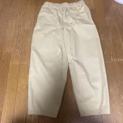 GUベージュ ワイドパンツ コットン混紡