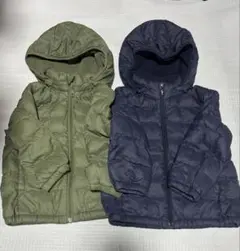 ユニクロ フード付きダウンコート 2色セット 100