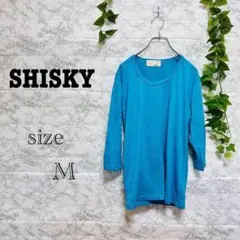 【i57】【SHISKY】七分袖カットソー 【M】　メンズ　良品　ブルーのサムネイル