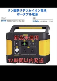 Evopow ポータブル電源　リン酸鉄　大容量515wh  出力600w 新品 Evopow ポータブル電源 リン酸鉄 大容量 515Wh イエロー - メルカリ