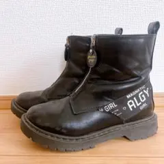 ALGY キッズ センタージップショートブーツ ブラック　22