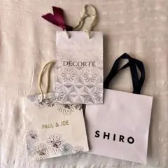 コスメデコルテ ポール＆ジョー SHIRO ショップ袋 紙袋 3点 ショッパー