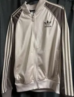 adidas トラックジャケット ホワイト/ブラウン