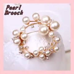 パール ブローチ サークル コサージュ ビジュー 入学式 卒業式 結婚式