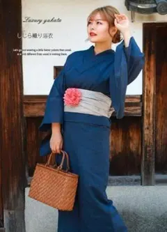 画像の帯つき◆◆古典高級しじら織り夏着物&浴衣◆新品未使用　呉服店購入浴衣　綿麻 □古典高級しじら織り夏着物&浴衣□新品未使用 呉服店購入浴衣 綿麻 最