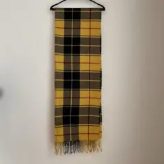 【GU】大判　ストール　チェック柄　イエロー　マフラー